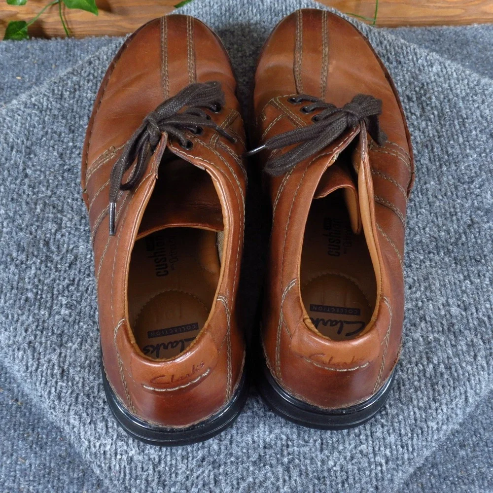 Clarks Touareg Vibe Mens Oxford Shoes Size 11 Walking Work Brown Leather
